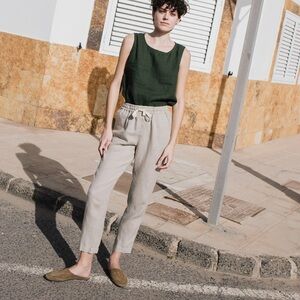 notPERFECTLINEN Athens Drawstring Linen Pants